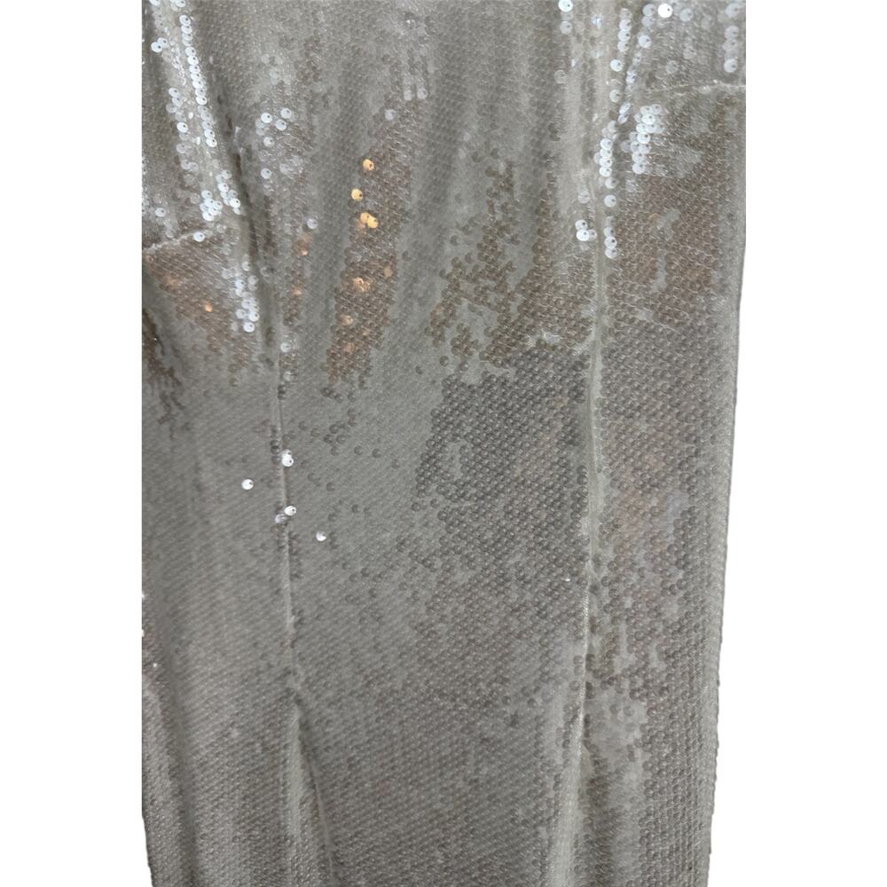 Rare London White Sequin Long Sleeve Maxi Dress, Women's Size 4 - Picture 6 of 7